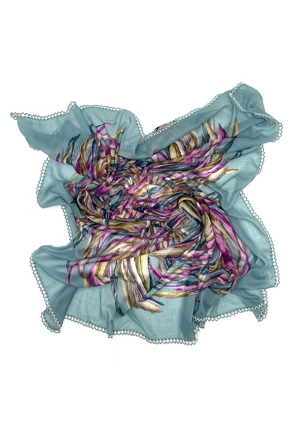 Kenarları Oyalı 7'li Set Pamuklu Yazma 100x100cm Eşarp Toptan Dağıtmalık - 7