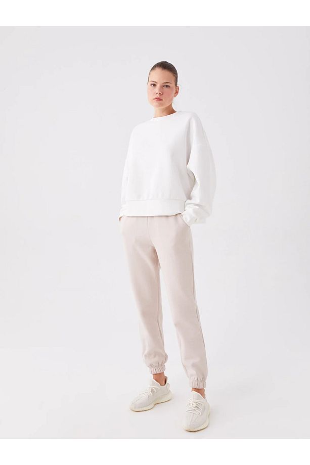LCW Active Bisiklet Yaka Düz Uzun Kollu Oversize Kadın Sweatshirt - 3