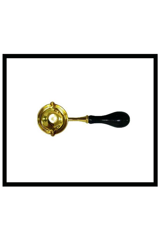 Mum Mühürü Çinko Eritme Kaşığı Çift Oluklu Ahşap Su Siyah Saplı - 2