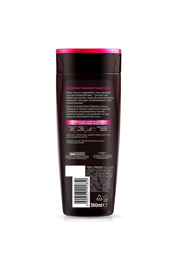 L'Oréal Paris Elseve Komple Direnç Dökülme Karşıtı Şampuan 360 ml 3 Adet - 5