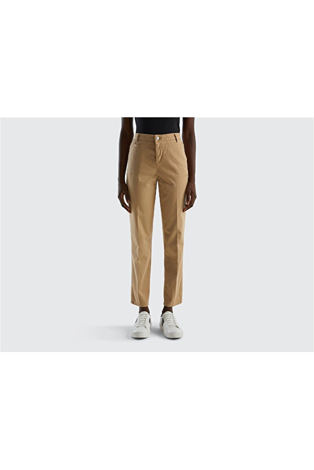 Kadın Elastanlı Basic Chino Pantolon - 2