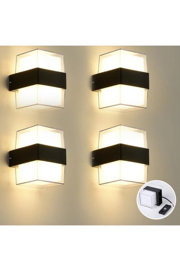 4 Adet Duvar Lambası Led Işık 12w 3200k Gün Işığı Su Geçirmez Duvar Aplik Iç&dış Mekan Aydınlatma - 1