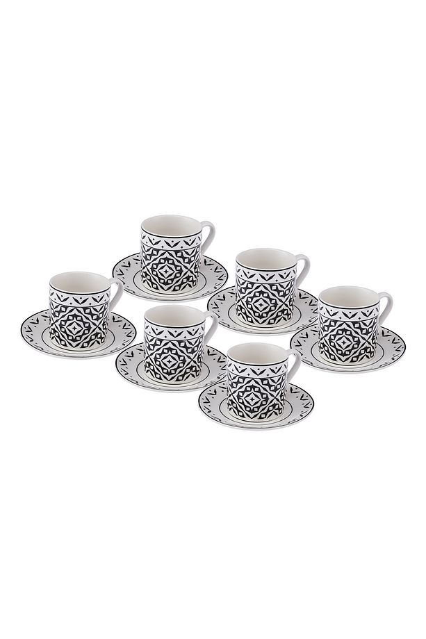 STD Verano New Bone 6 Kişilik Kahve Fincan Takımı 90 ml Siyah Klasik - 6