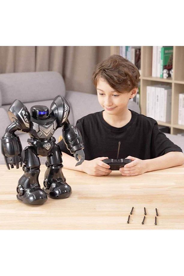 Robo Blast Sesli ve Işıklı Uzaktan Kumandalı Robot - Siyah Robot - 3
