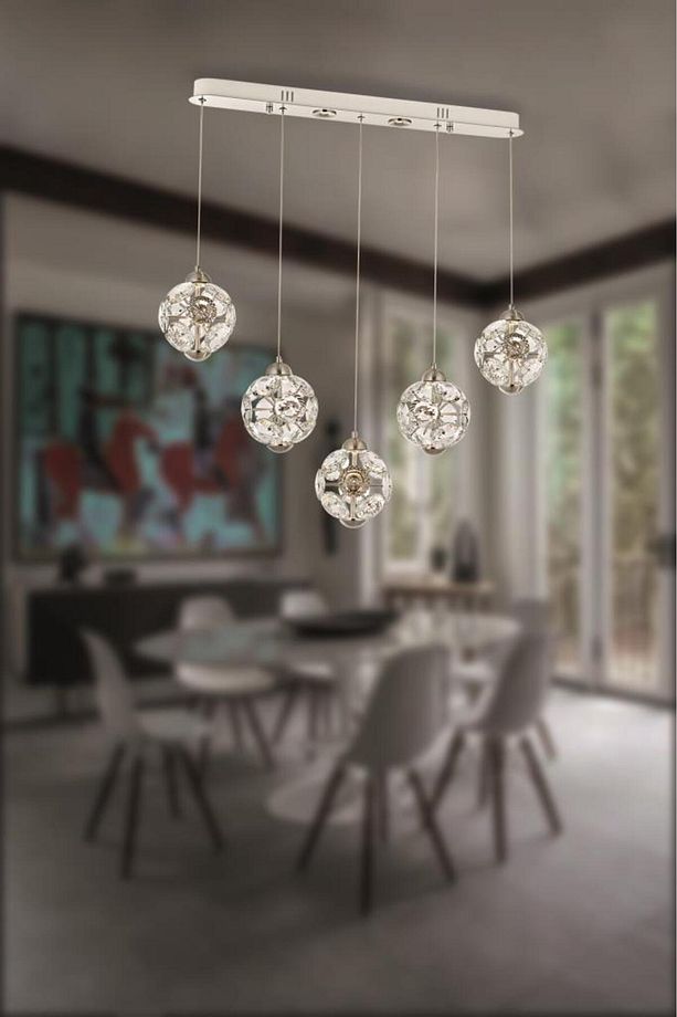 2020-5 Krom Powerled Sıralı 5 li Avize - 1