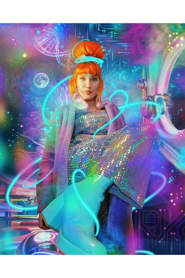 Pullu Parlak Gümüş Disko Pantolon Hologram Metalik Kumaş - 9