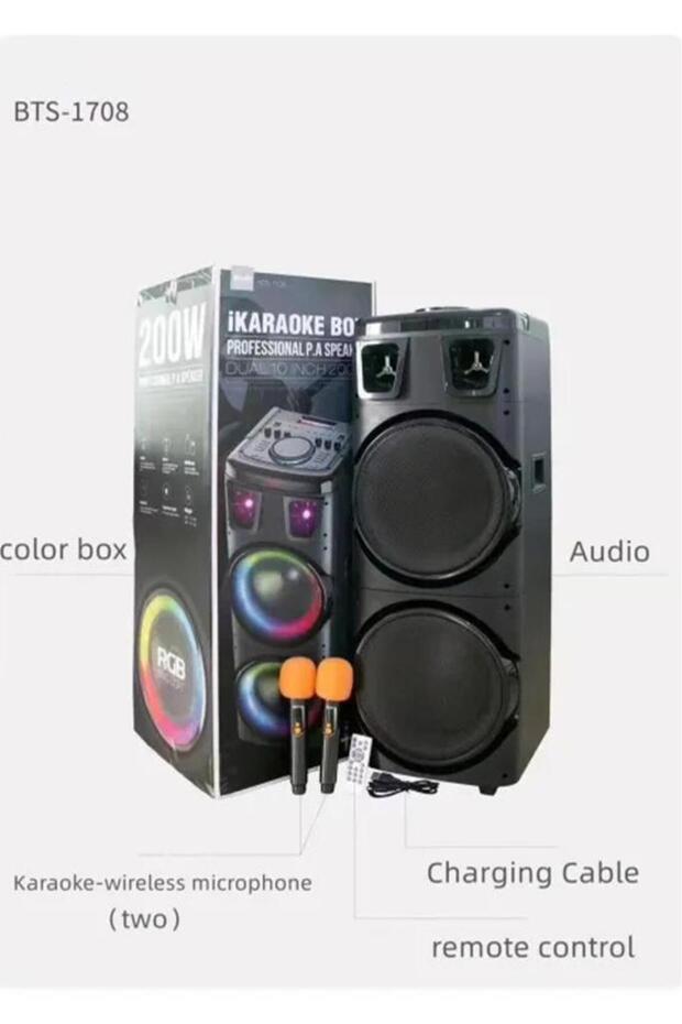 Bts-1708 Taşınabilir Rgb Ledli Bluetooth Hoparlör Usb-tf Siyah - 4