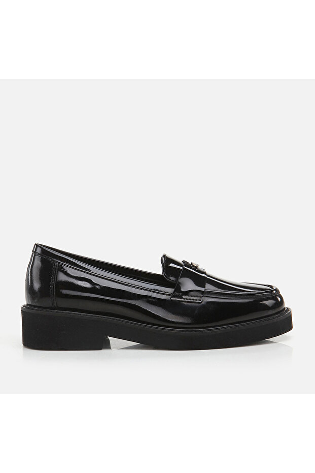 Black Genuine Leather Women's Loafer