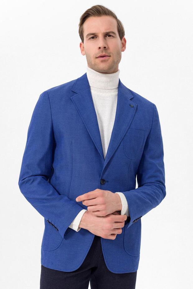 Slim Kalıp Armürlü Ceket - 5