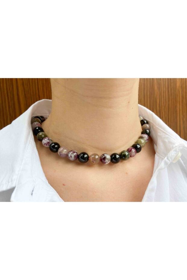 12 mm Certified Natural Tourmaline Necklace