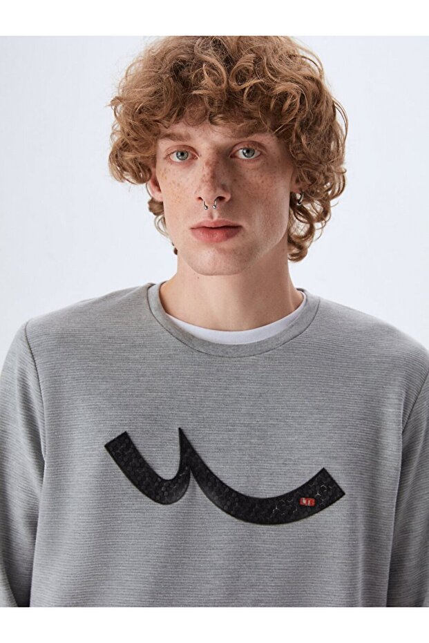 Logolu Gri Sweatshırt - 4