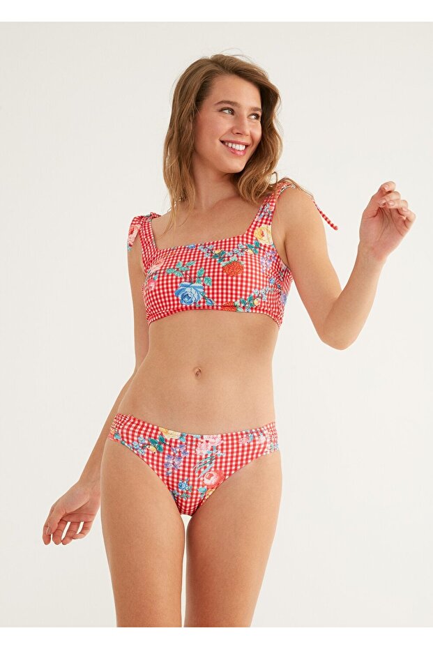 Yanı Pileli Bikini Alt - 2