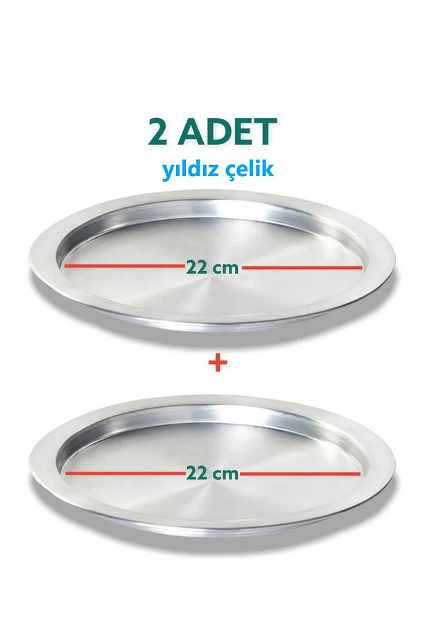 2 adet alüminyum 22 cm künefe ve kadayıf tepsisi & tabağı - 1