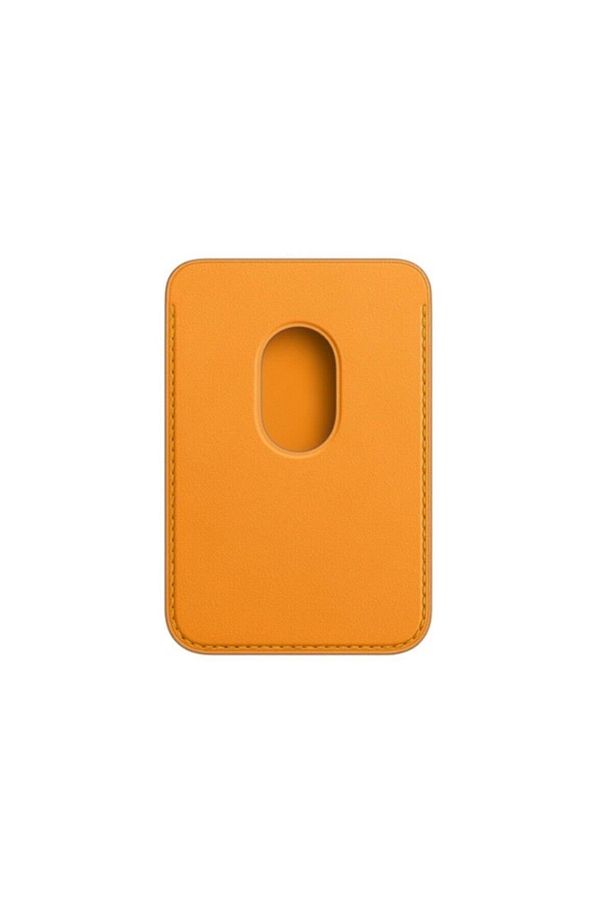 Ally Iphone 12`ler Için Deri Cüzdan Magsafe Kartlık Cüzdan Kılıf Sarı - 2
