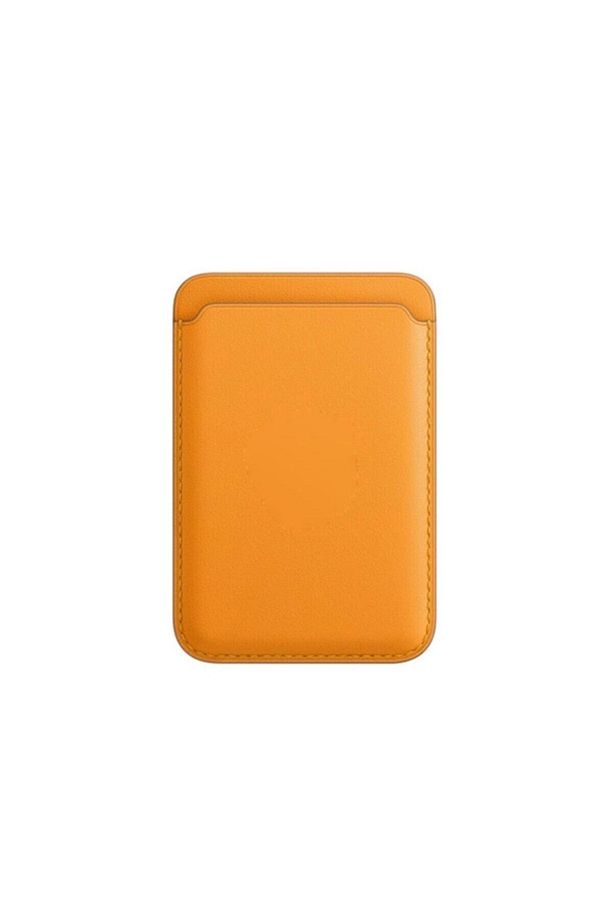Ally Iphone 12`ler Için Deri Cüzdan Magsafe Kartlık Cüzdan Kılıf Sarı - 3