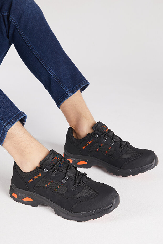 Men's Black Orange Trekking Shoes V1030