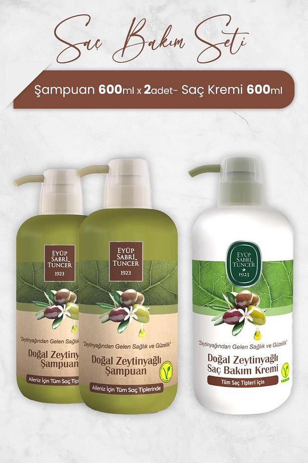 Zeytinyağlı Şampuan 600 ml X 2 Adet Ve Saç Kremi - 1
