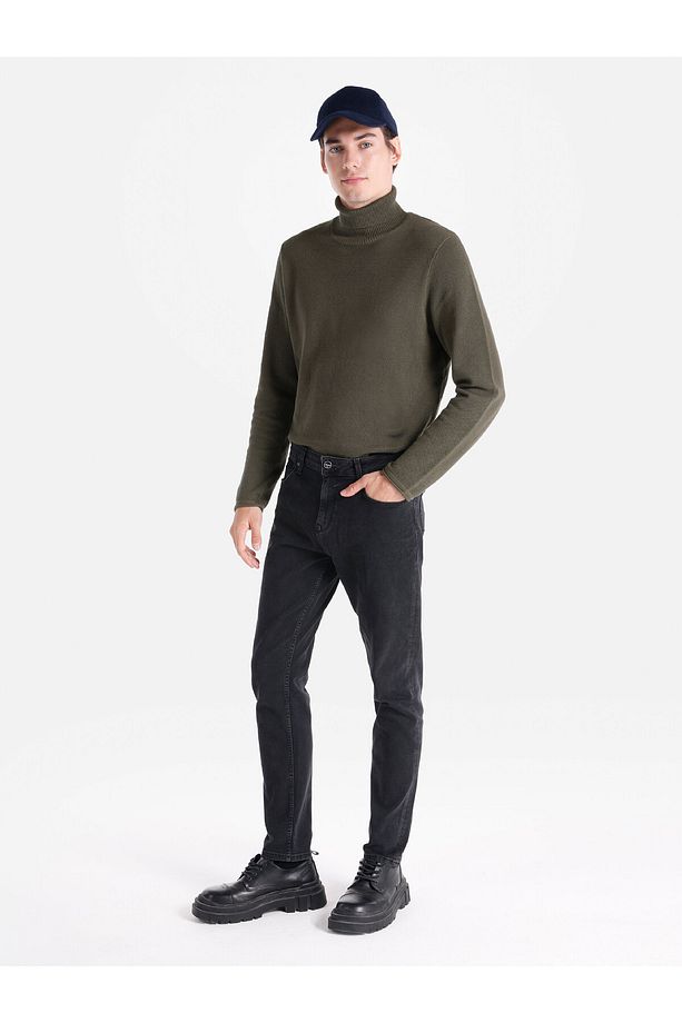 067 Jack Regular Fit Normal Bel Daralan Paça Siyah Erkek Pantolon - 3