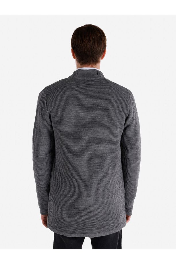 Regular Fit Cepli Gri Erkek Hırka - 6