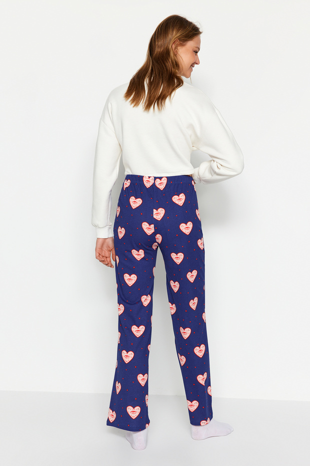 Lacivert %100 Pamuklu Kalpli Örme Pijama Altı THMAW24PJ00003 - 6