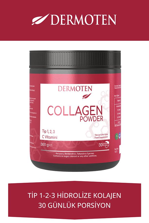 Kolajen Plus Powder 300 Gr Tip 1 - Tip 2 - Tip 3 - C Vitaminli 30 X 10.000 Mg Toz Kolajen - 1