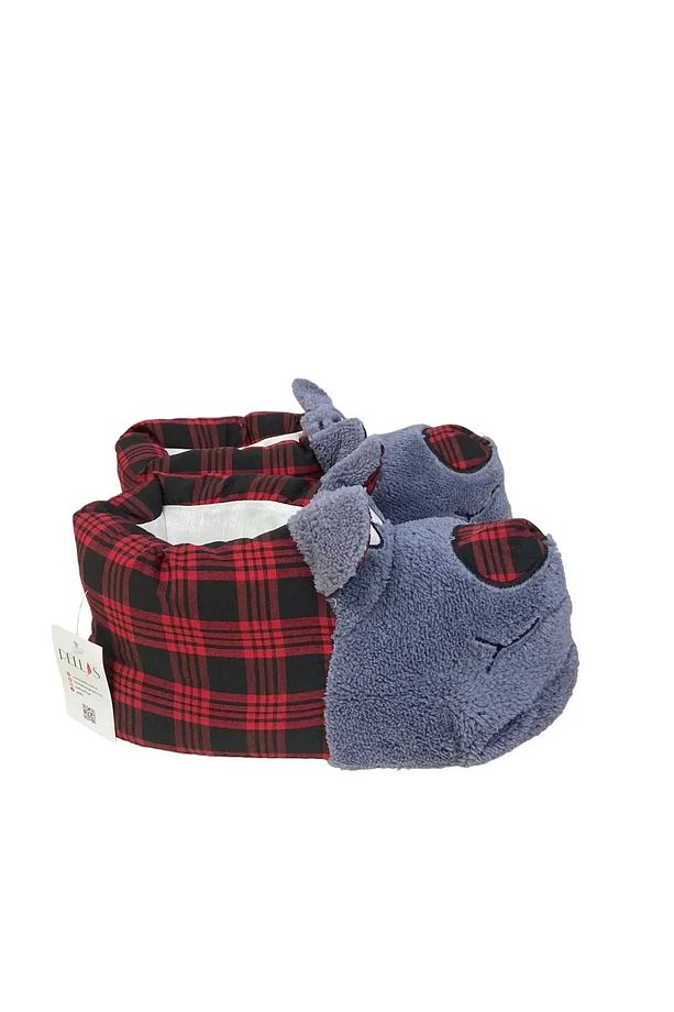 Koyu Gri Köpek Hayvanlı Unisex Panduf - 3