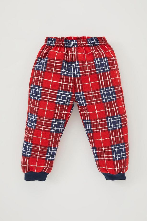Erkek Bebek Yılbaşı Temalı Uzun Kollu Flanel Pijama Takımı - 2