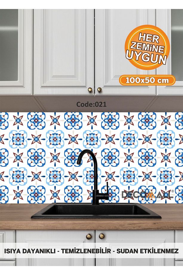 21 Code YAPIŞKANLI DESENLİ FOLYO DUVAR DOLAP MUTFAK TEZGAH ARASI FOLYO KAPLAMA(50x100cm) - 1