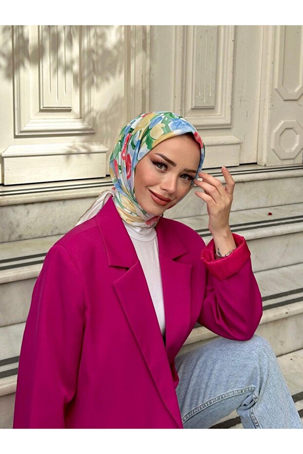 Pera Pattern Thin Cotton Scarf - 1