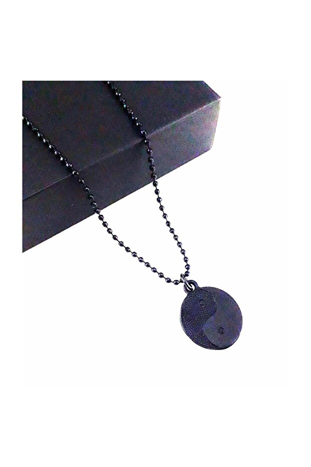 Ying-yang Black Men's Necklace