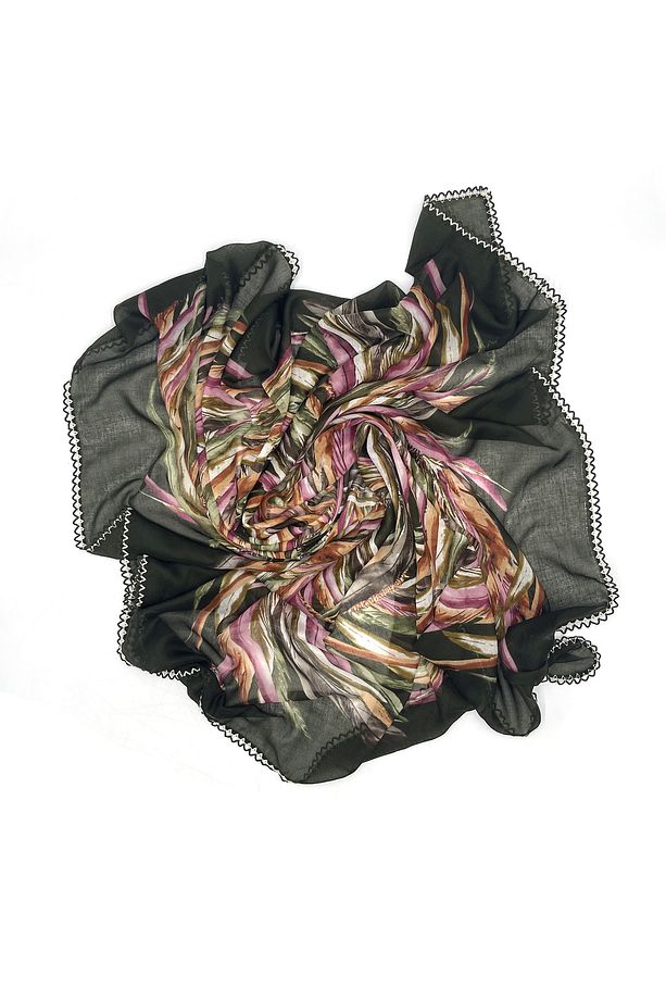 Kenarları Oyalı 7'li Set Pamuklu Yazma 100x100cm Eşarp Toptan Dağıtmalık - 5