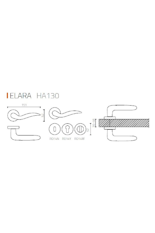 ELARA ROZETLİ KAPI KOLU ALTIN RENK WC - 3