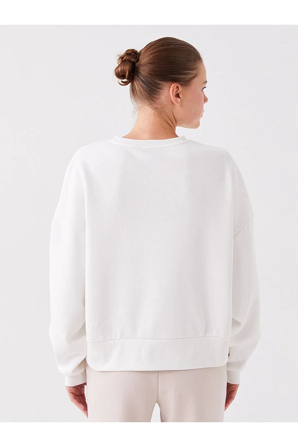 LCW Active Bisiklet Yaka Düz Uzun Kollu Oversize Kadın Sweatshirt - 5