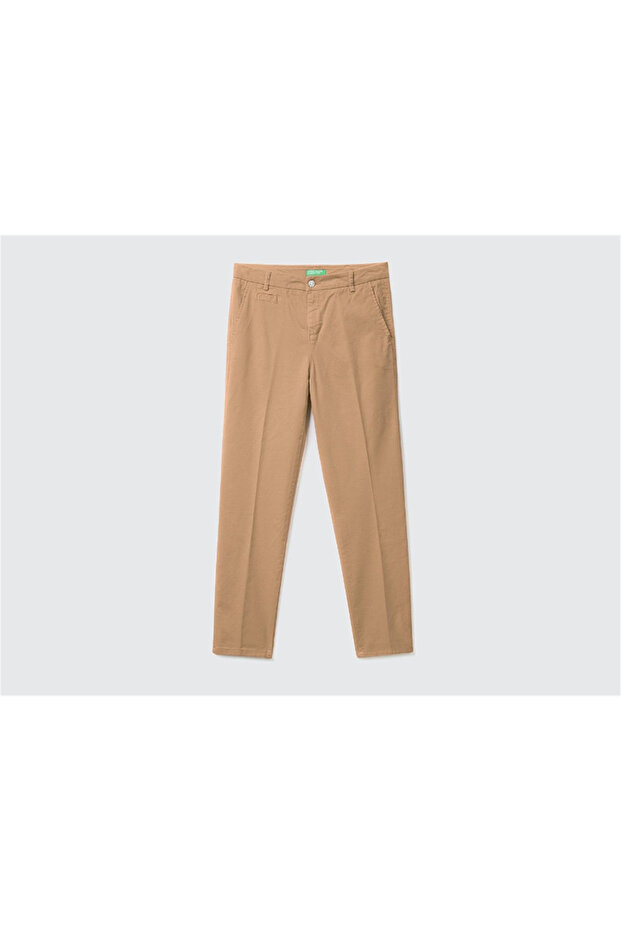 Kadın Elastanlı Basic Chino Pantolon - 4