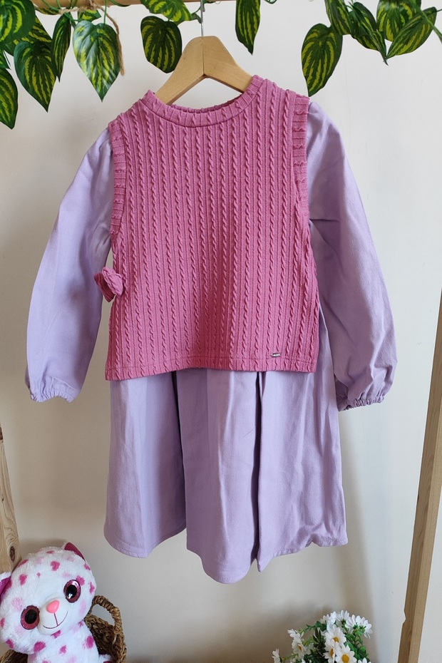 SWEATERED CANVAS FABRIC DRESS