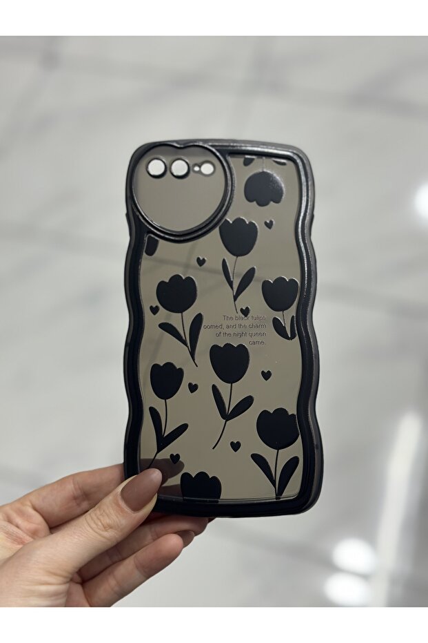 iPhone 7 Plus and 8 Plus Compatible Black Tulip Design Case - 4