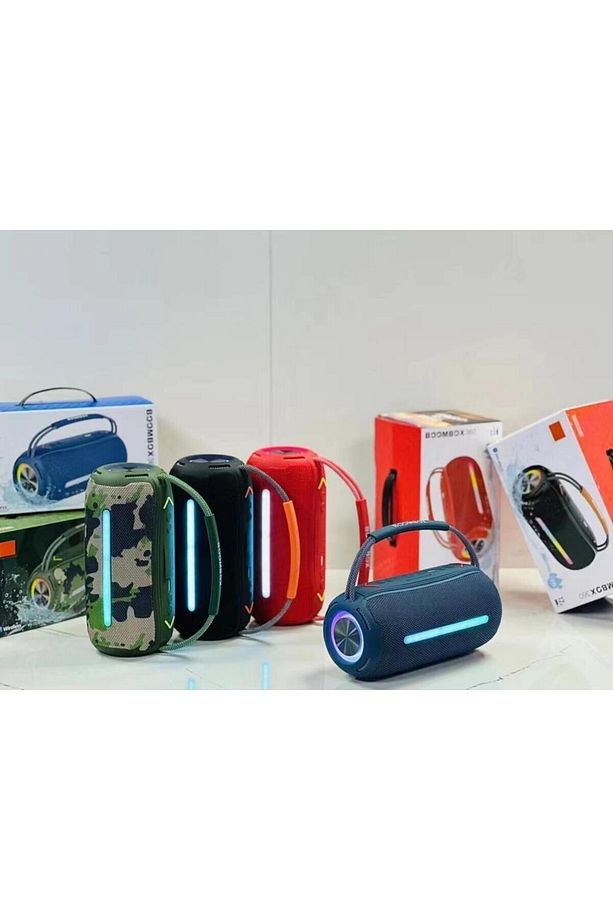 Booms Box 360 Taşınabilir Rgb Ledli Bluetooth Hoparlör Usb-Tf Kırmızı - 5