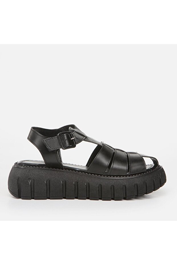 Black Yaya Women's Flat Sandals