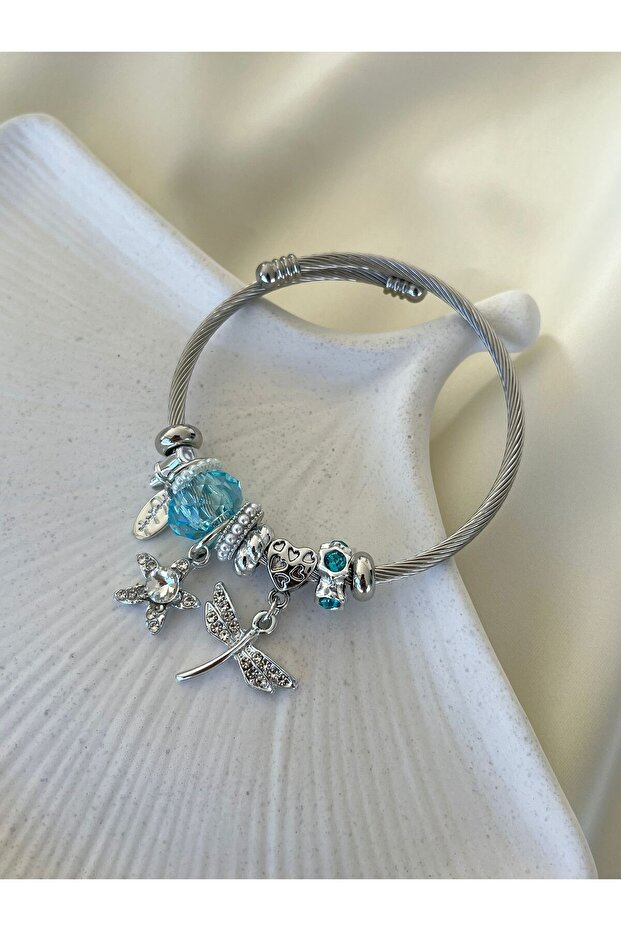 Çelik Model Bileklik Mavi - 2