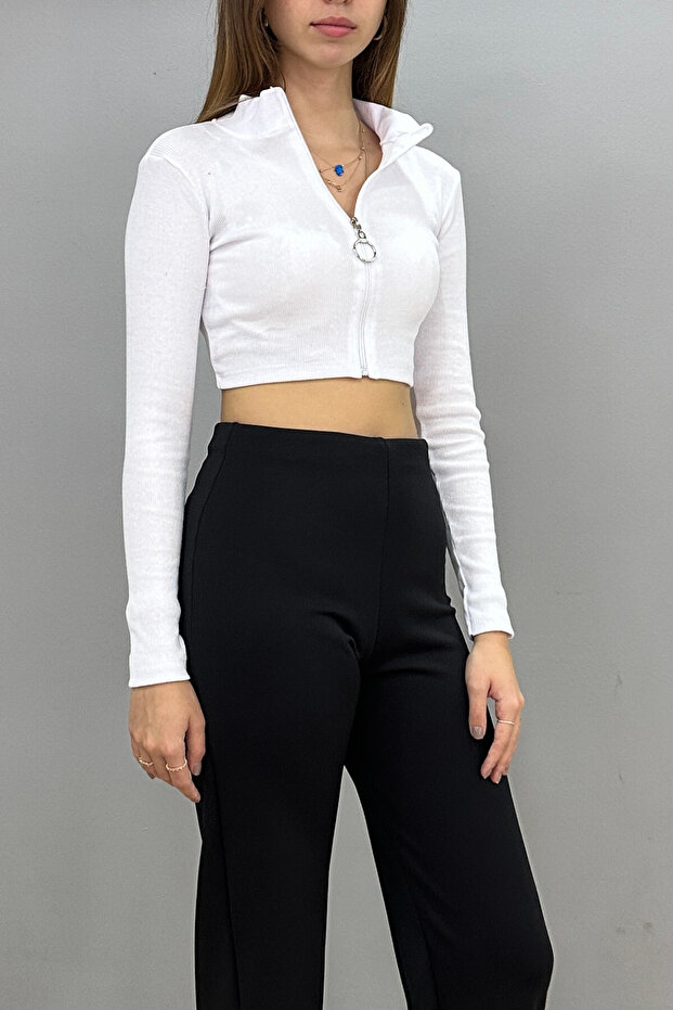 Crop de damă cu fermoar - 3