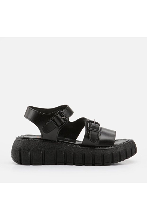 Black Yaya Women's Flat Sandals