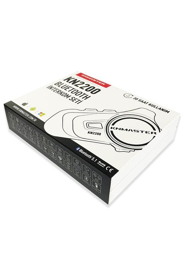 Kn2200 Motosiklet Kask Interkom Bluetooth Intercom Kulaklık Seti Kırmızı - 6