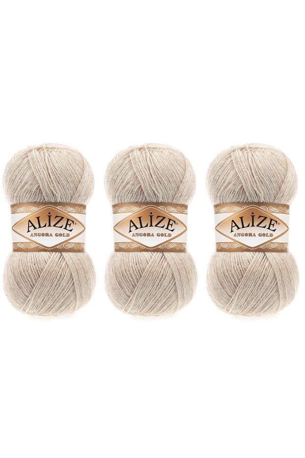 Angora Gold Hand Knitting Yarn 100 Gr 3 PCS COLOR 152 STONE COLOR MELANGE