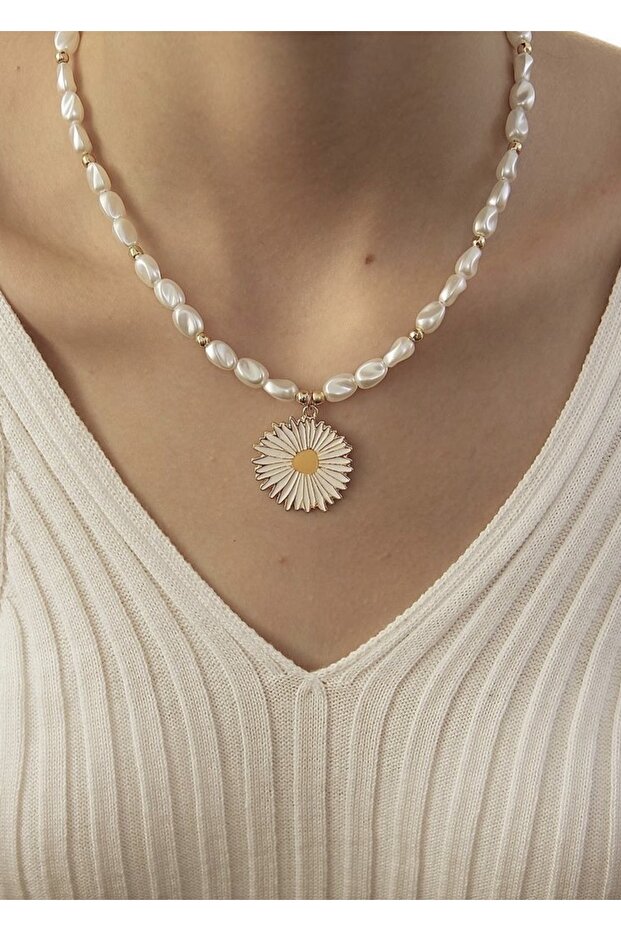 Papata pearl gold women's necklace