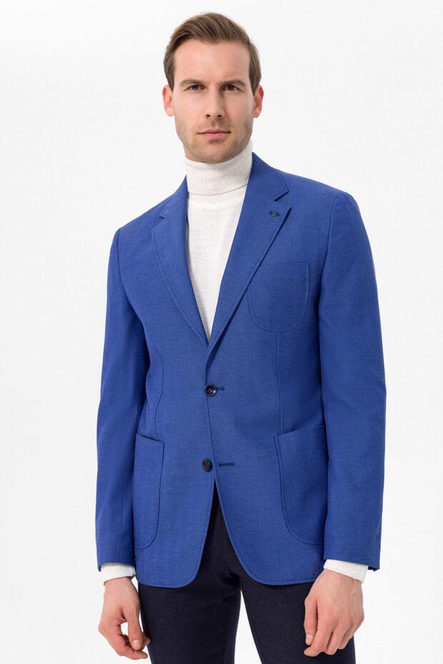 Slim Kalıp Armürlü Ceket - 1