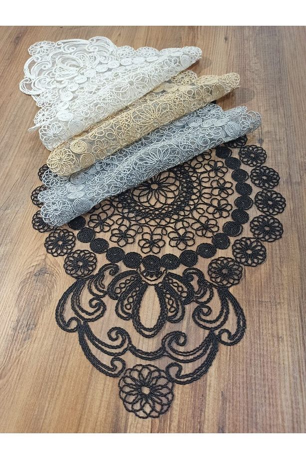 2 Adet Sehpa Örtüsü 38 X 60 Cm. - Gri - 3
