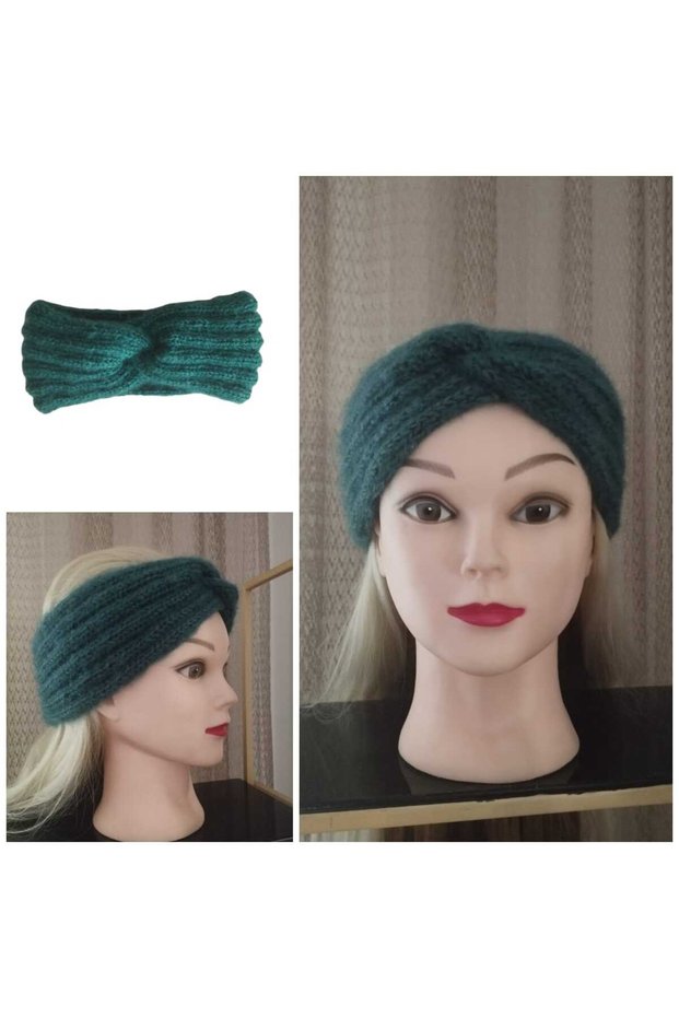 Knitted Headband, Hand Knitted Twisted Bandana, Winter Half Beanie, Knitted Earmuff