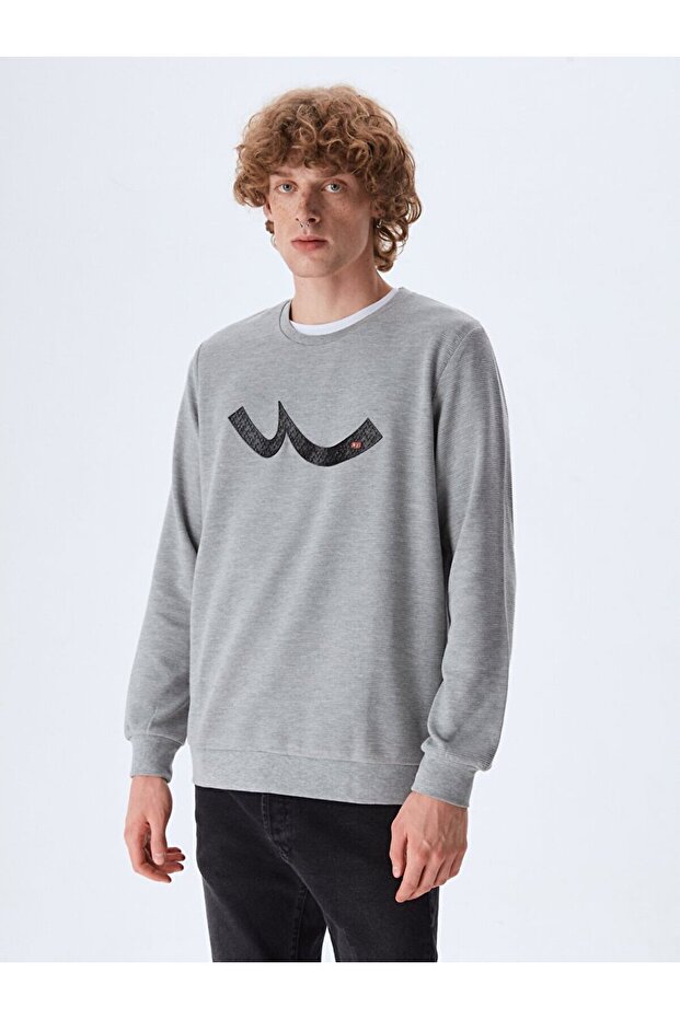 Logolu Gri Sweatshırt - 2