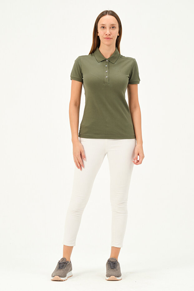 Women's Regular Fit Polo Neck T-shirt