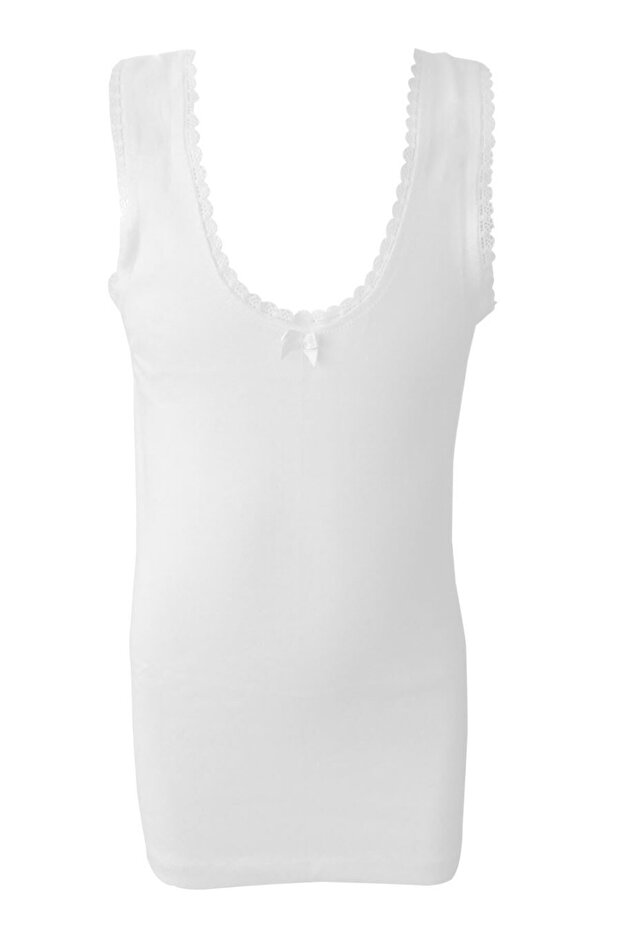 Girls' Rib Knit Knit Tank Top , White | K1605